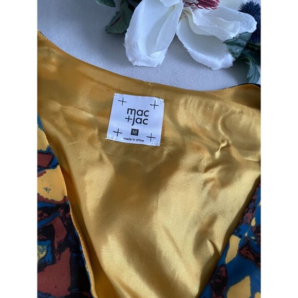 Mac + Jac Abstract Dress Flutter Sleeves Size M Whimsigoth - Picture 9 of 12